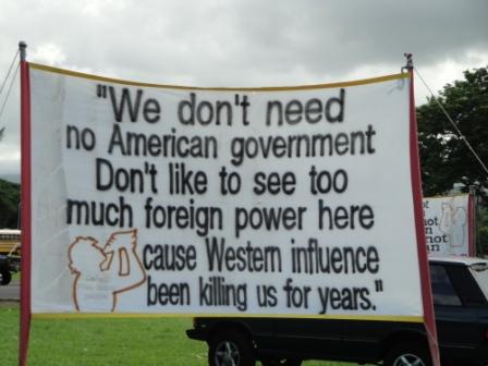 Anti American sign in Hilo
